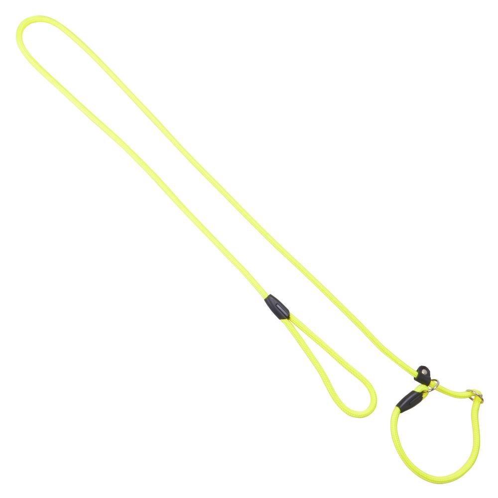 Neongelbe Moxon Dressurleine für Hunde mit Zugbegrenzung und Handschlaufe. Perfekt für bessere Sichtbarkeit beim Gassigehen.