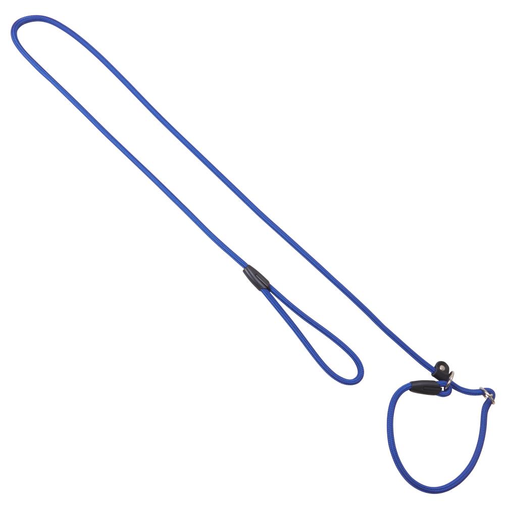 Blaue Moxon Dressurleine für Hunde mit stabiler Handschlaufe. Ideal für sicheres und effektives Hundetraining.