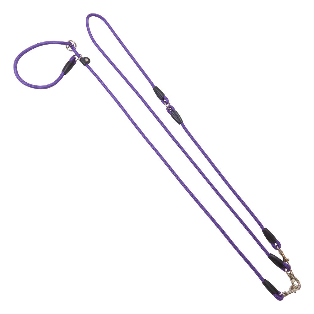 Lila Moxon Umhängeleine mit Halsband, ergonomisch und verstellbar. Für stilbewusste Hundebesitzer mit hohem Komfortanspruch.