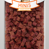 DOKAS Minis - Lammfleisch 70g Hundesnack in wiederverschließbarer Verpackung mit kleinen, würfelförmigen Leckerli aus 100% Lammfleisch.