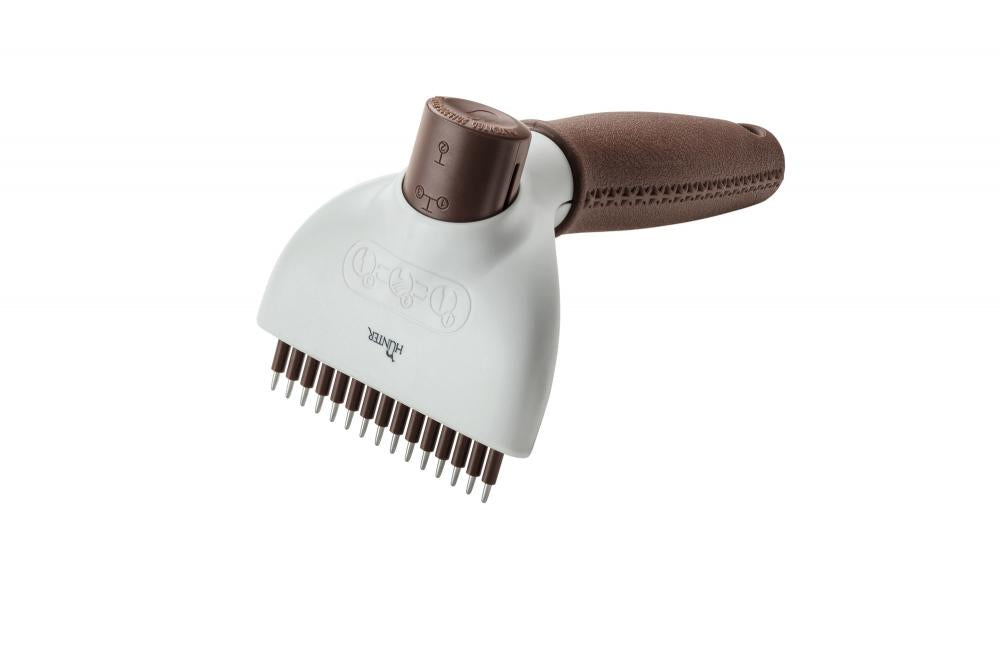 Funktionaler HUNTER Entwirrungsstriegel Spa selbstreinigend mit komfortabler Handhabung und langlebigen Zinken für die Hundepflege.