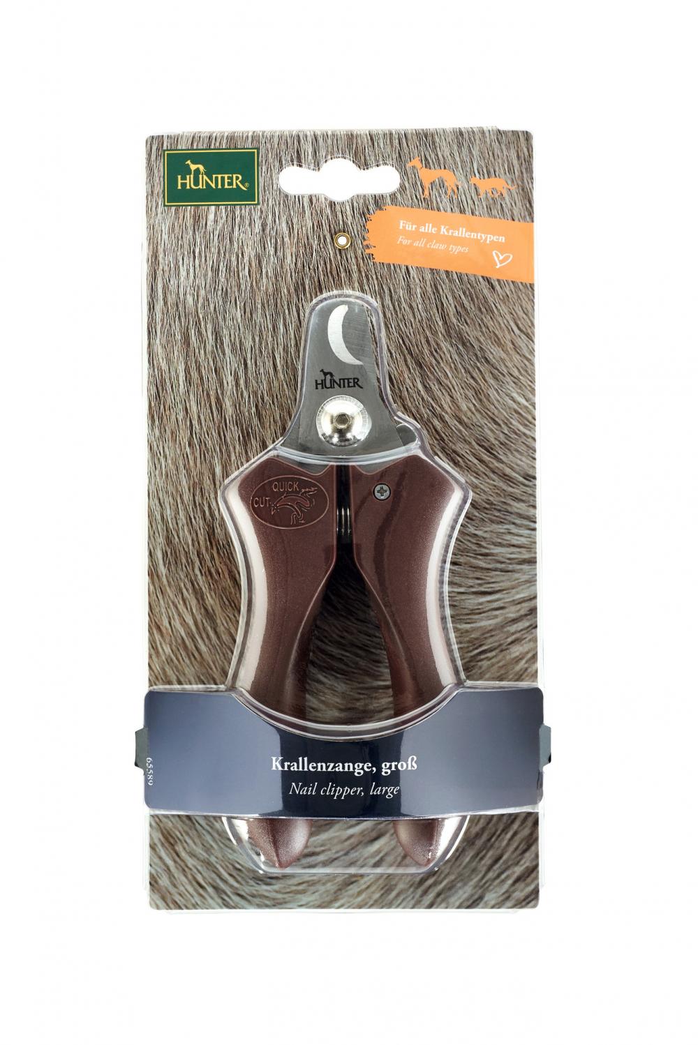 Große HUNTER Krallenzange Spa in Verkaufsverpackung, ideal für große Hunde. Professionelles Pflegezubehör für Tierliebhaber im Hundebedarf.