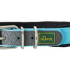 HUNTER Hundehalsband Convenience Comfort V2 türkis mit grauem Muster, robustes Design mit Metallschnalle für Hunde.