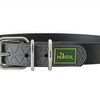 HUNTER Hundehalsband Convenience schwarz mit silberner Metallschnalle und strukturiertem Design, ideal für robuste Hundeausstattung.
