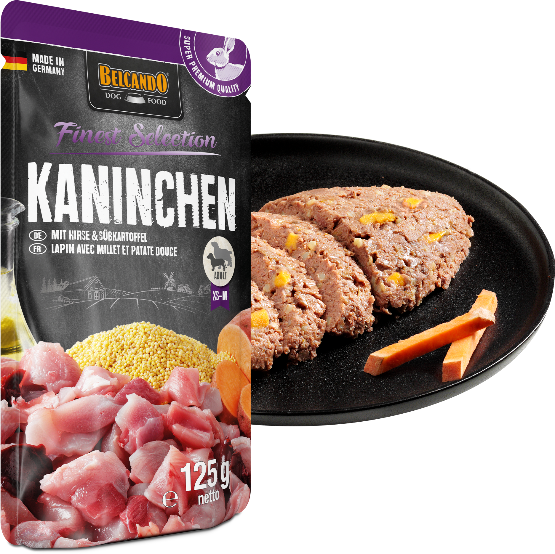 BELCANDO Kaninchen mit Hirse & Süßkartoffel 125g