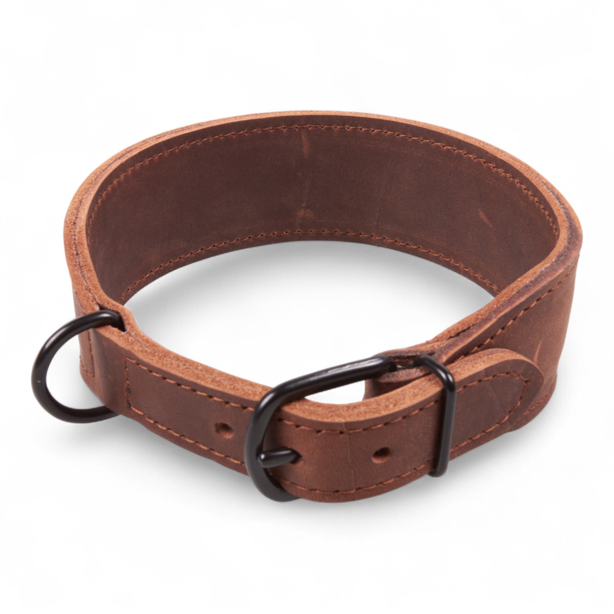 Fettleder Hundehalsband braun extrabreit