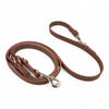 verstellbare Fettlederleine Braun