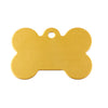 Goldfarbene Hundemarke Alu Knochen aus Aluminium, hochwertiges Gravurschild für Hunde im Tierzubehör.