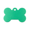Grüne Hundemarke Alu Knochen aus Aluminium, praktisches Gravurschild für Hunde im Bereich Hundezubehör.