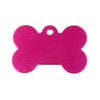 Pinkfarbene Hundemarke Alu Knochen aus Aluminium, individuell gravierbares Schild für Hunde im Haustierzubehör.