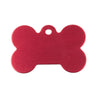 Rote Hundemarke Alu Knochen aus Aluminium, ideal als Gravurschild zur Identifikation von Hunden im Alltag.