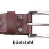 Ledergürtel „Classic“ Braun mit glänzender Edelstahlschnalle. Hochwertiger Gürtel für Business- und Freizeitoutfits.