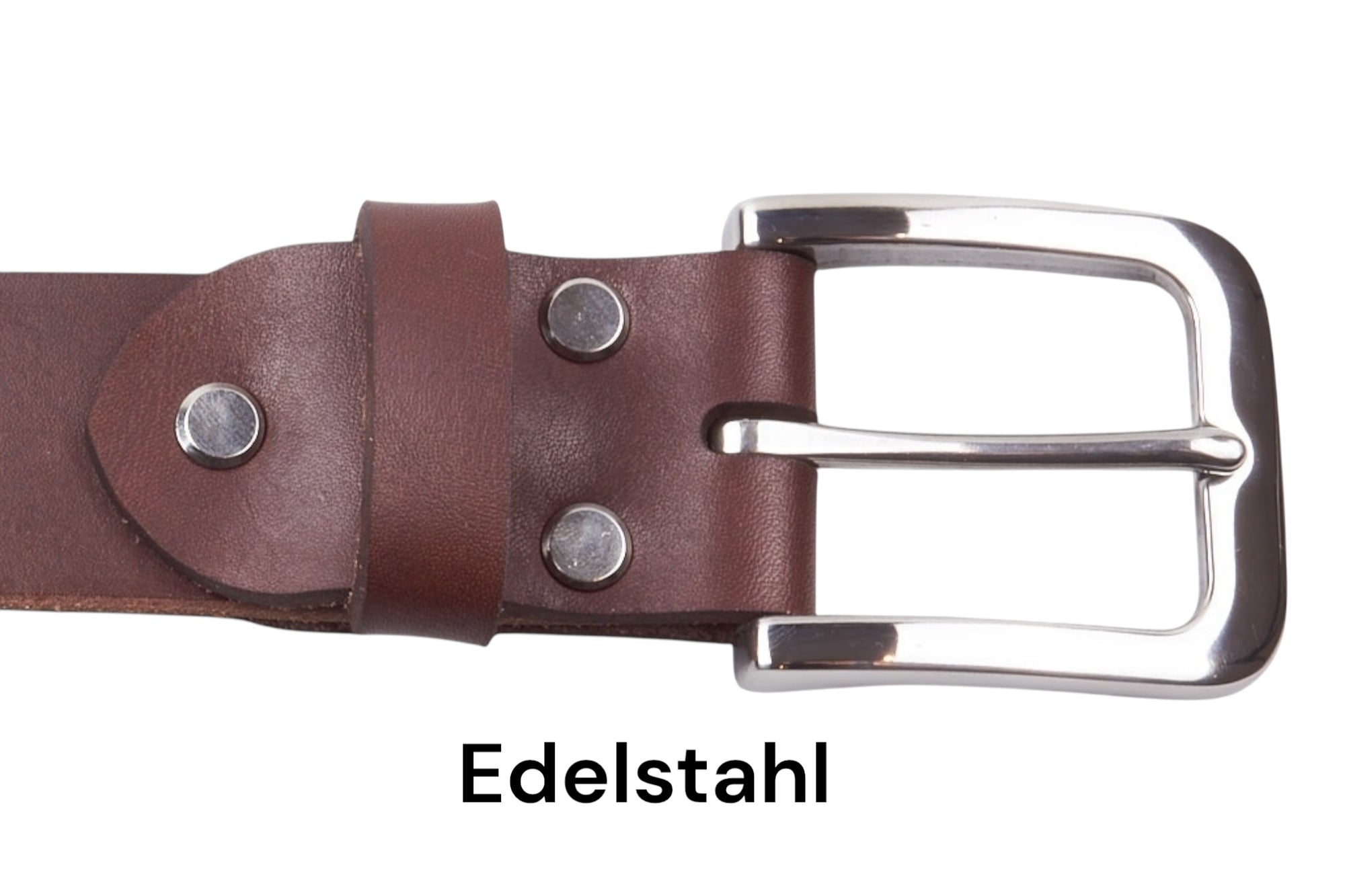 Ledergürtel „Classic“ Braun mit glänzender Edelstahlschnalle. Hochwertiger Gürtel für Business- und Freizeitoutfits.