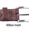 Ledergürtel „Classic“ Braun mit silber matter Schnalle. Zeitloses Accessoire für stilbewusste Männer, Made in Germany.