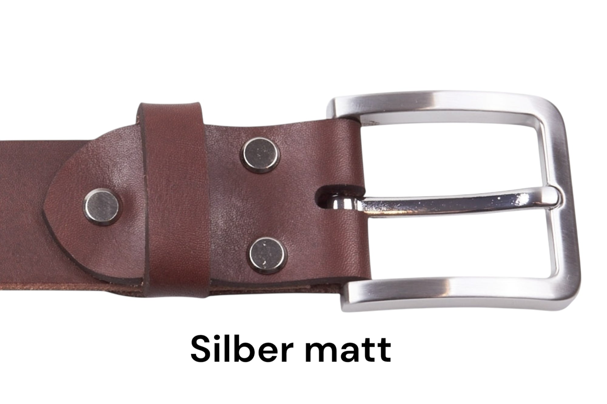 Ledergürtel „Classic“ Braun mit silber matter Schnalle. Zeitloses Accessoire für stilbewusste Männer, Made in Germany.