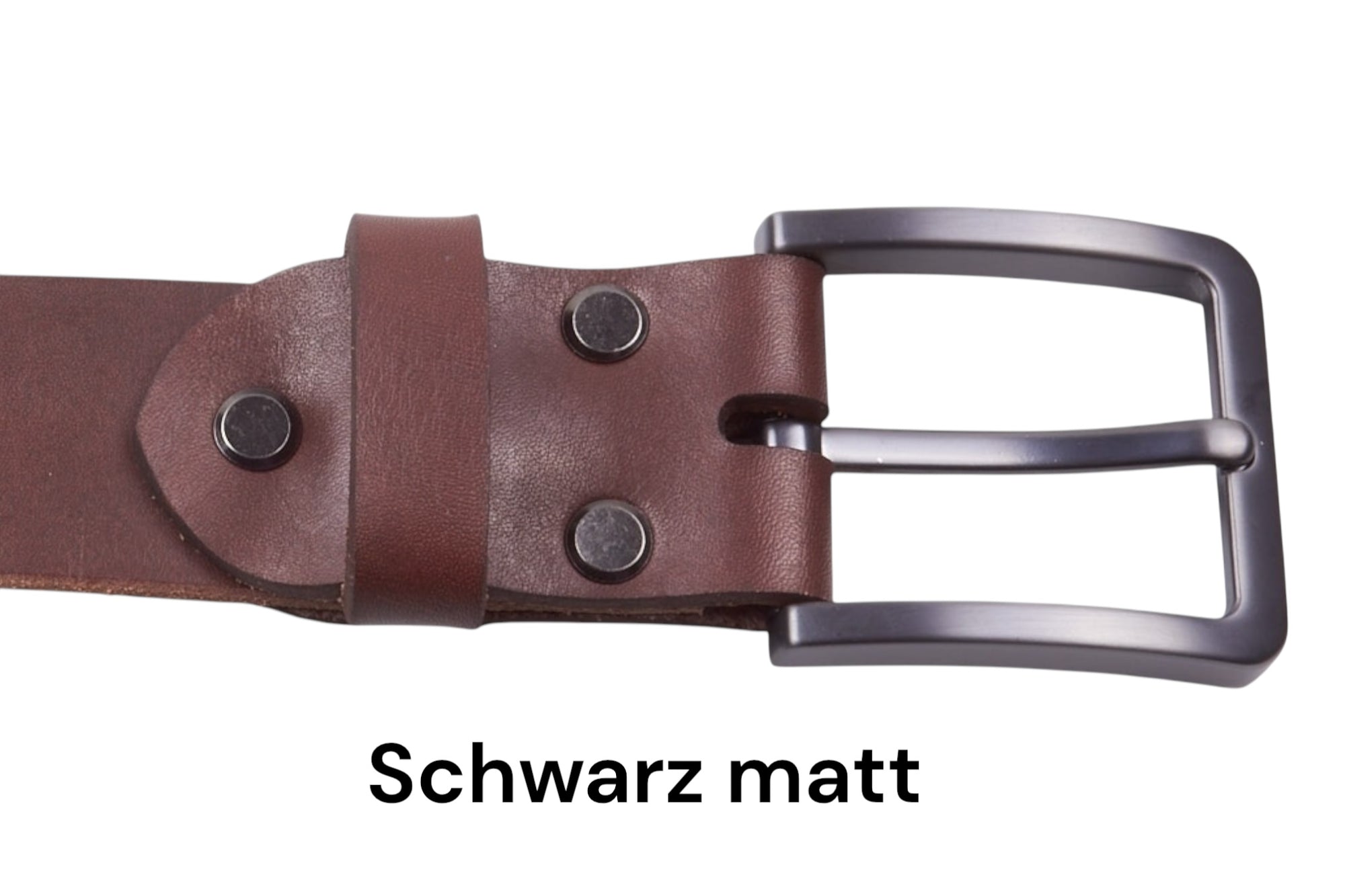 Ledergürtel „Classic“ Braun mit schwarz matter Schnalle. Modischer Gürtel aus Vollrindleder mit austauschbarer Schließe.
