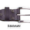 Ledergürtel „Classic“ Schwarz mit Schnalle aus Edelstahl. Zeitloses Accessoire für Herrenmode, ideal für Alltag und Büro.