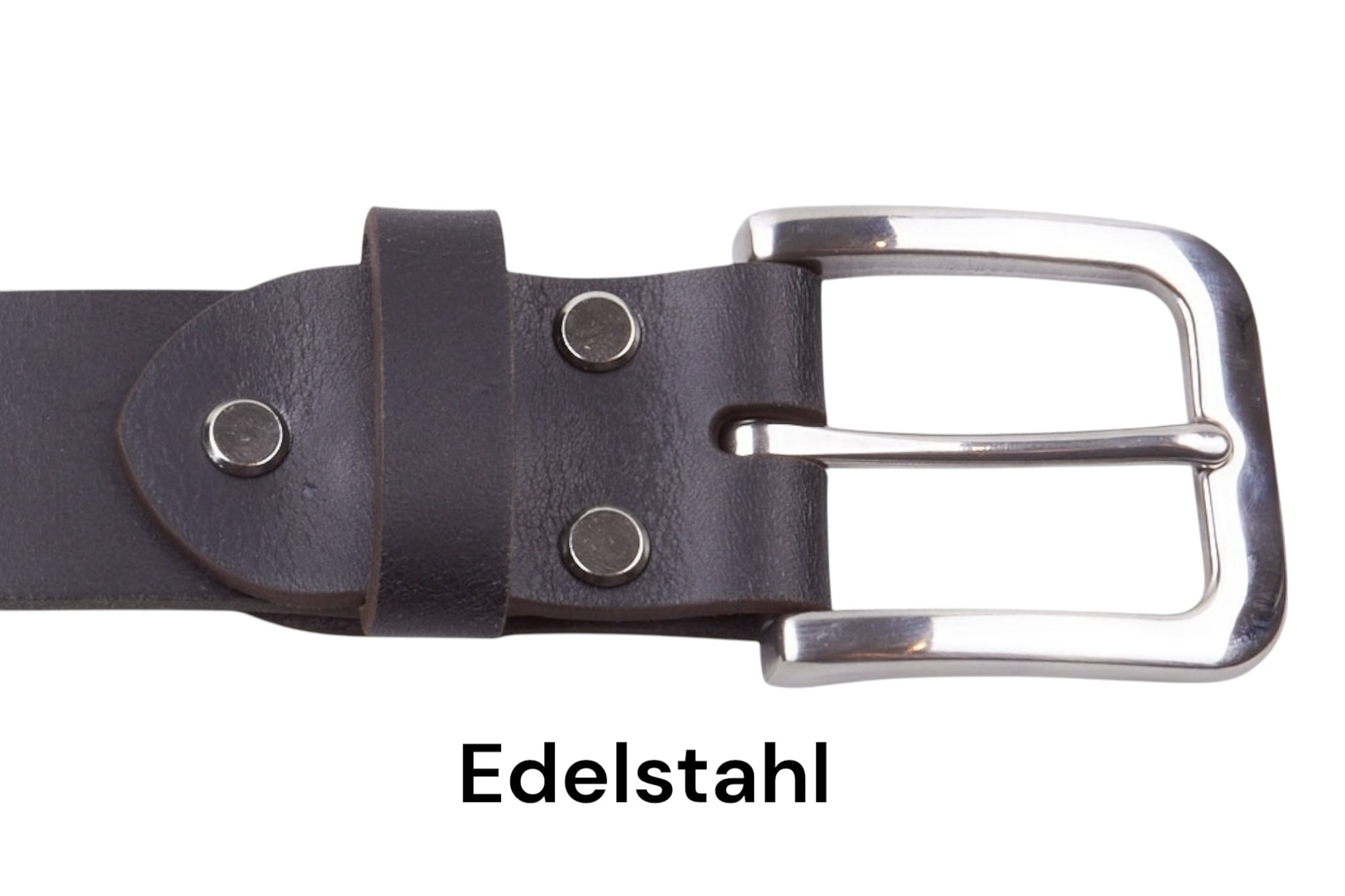 Ledergürtel „Classic“ Schwarz mit Schnalle aus Edelstahl. Zeitloses Accessoire für Herrenmode, ideal für Alltag und Büro.