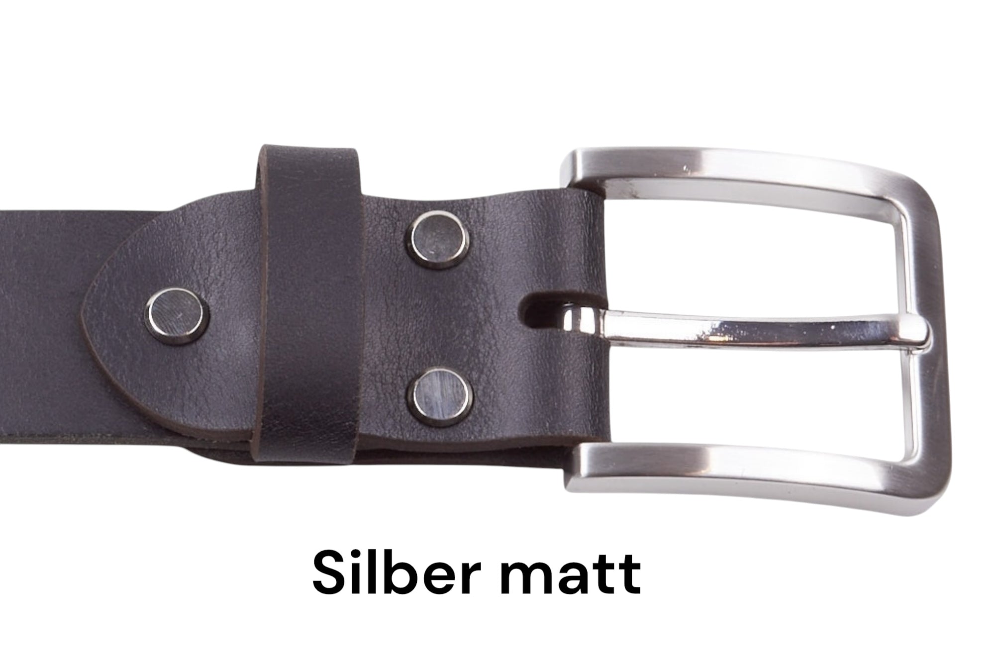 Ledergürtel „Classic“ Schwarz mit matt silberner Schnalle. Eleganter Ledergürtel für moderne Business- und Freizeitkleidung.