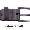 Ledergürtel „Classic“ Schwarz mit matt schwarzer Schnalle. Minimalistischer Look für stilbewusste Männer, langlebig und hochwertig.