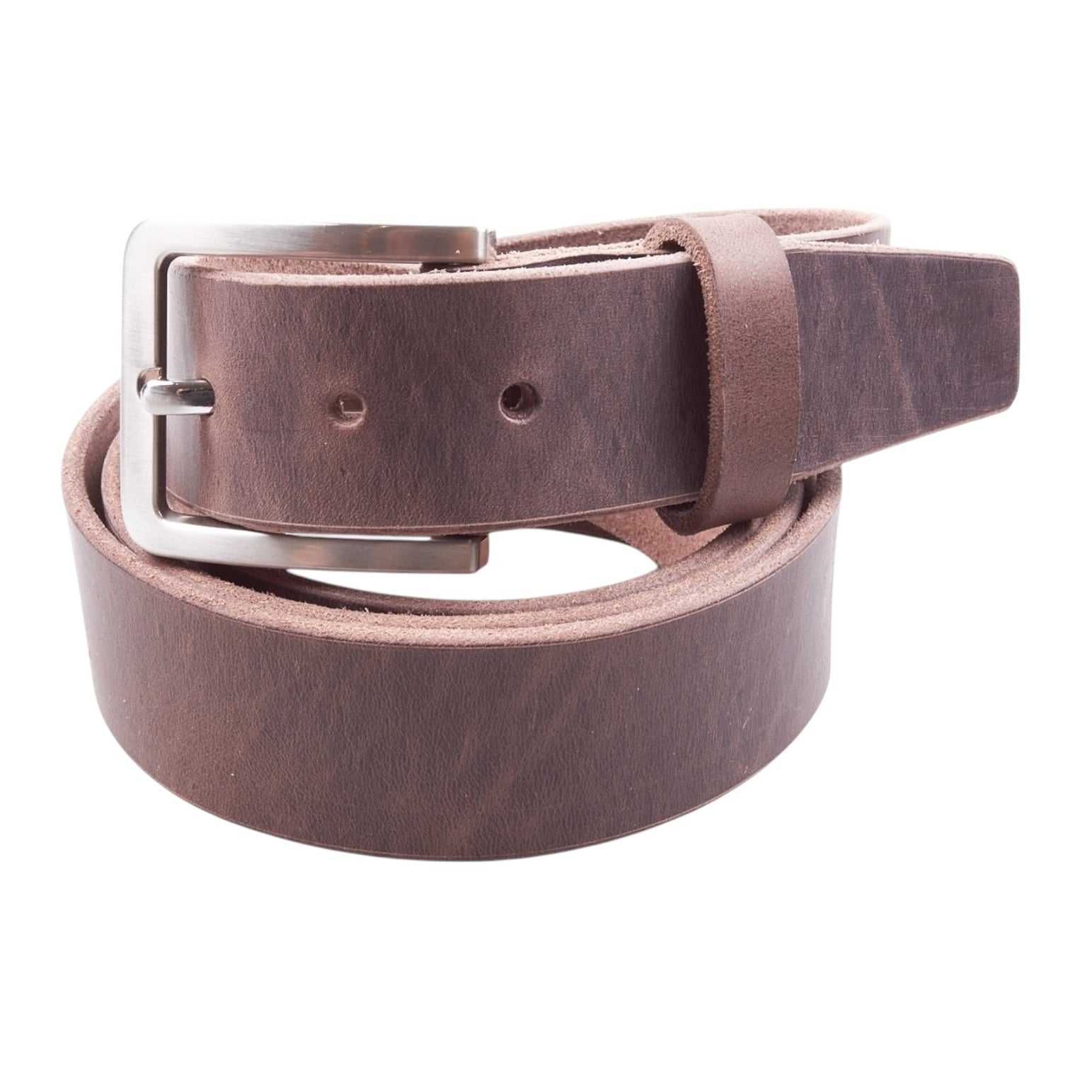 Ledergürtel „KernRind“ Braun aus Vollrindleder mit sichtbarem Pull-Up-Effekt und robuster Metallschnalle. Ideal für Business und Freizeit.