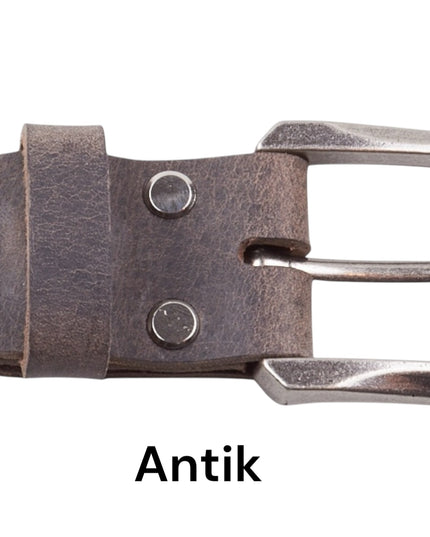 Ledergürtel „MeisterBüffel" Grau