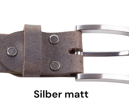 Ledergürtel „MeisterBüffel" Grau