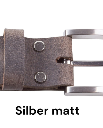 Ledergürtel „MeisterBüffel" Grau