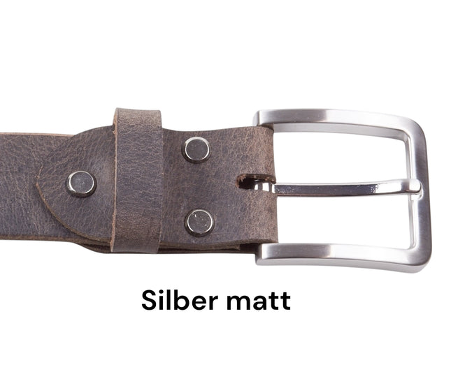 Ledergürtel „MeisterBüffel" Grau