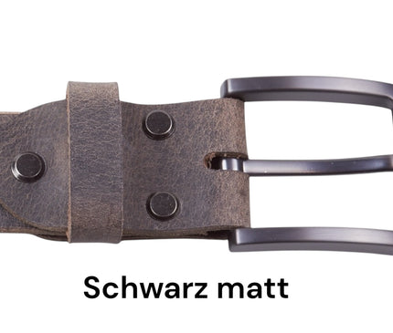 Ledergürtel „MeisterBüffel" Grau