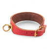 Schweißhalsung Leder rot mit Neoprenpolsterung