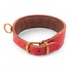 Schweißhalsung Leder rot mit Neoprenpolsterung